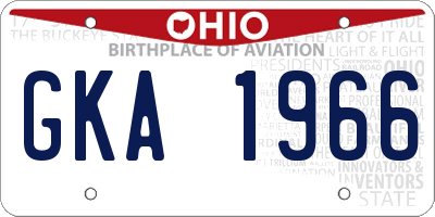 OH license plate GKA1966