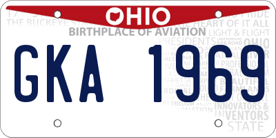 OH license plate GKA1969