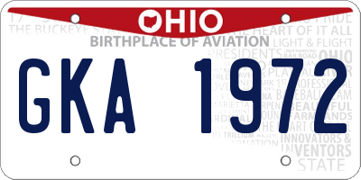 OH license plate GKA1972