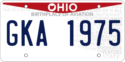 OH license plate GKA1975