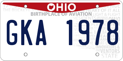 OH license plate GKA1978