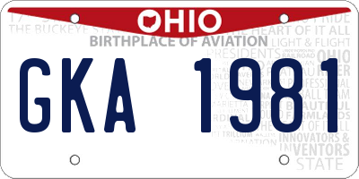 OH license plate GKA1981