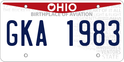OH license plate GKA1983