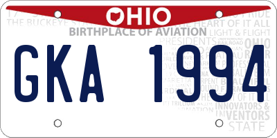 OH license plate GKA1994