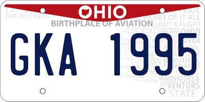 OH license plate GKA1995