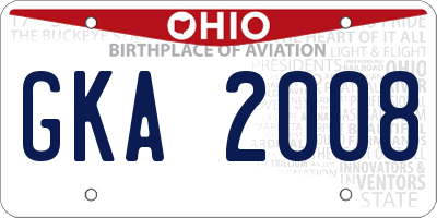 OH license plate GKA2008