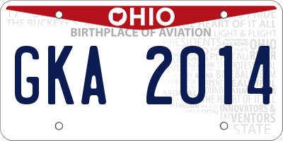 OH license plate GKA2014