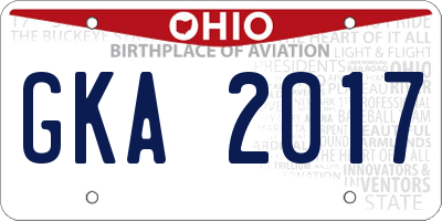 OH license plate GKA2017