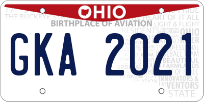 OH license plate GKA2021