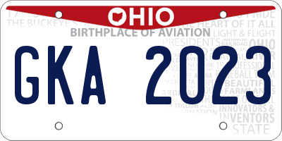 OH license plate GKA2023