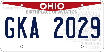 OH license plate GKA2029