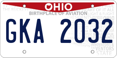 OH license plate GKA2032