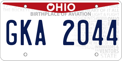 OH license plate GKA2044