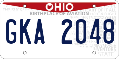 OH license plate GKA2048