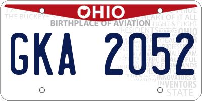 OH license plate GKA2052