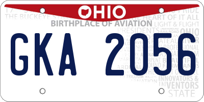 OH license plate GKA2056