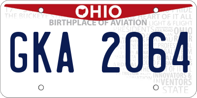 OH license plate GKA2064