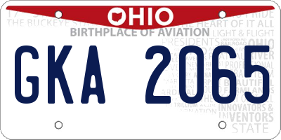 OH license plate GKA2065