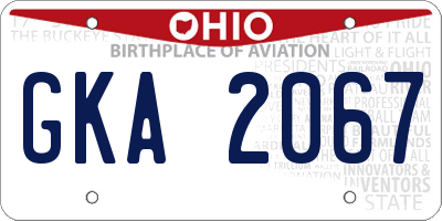 OH license plate GKA2067