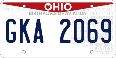 OH license plate GKA2069