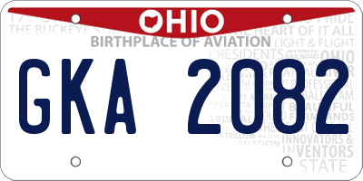 OH license plate GKA2082