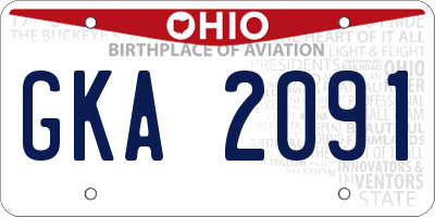 OH license plate GKA2091