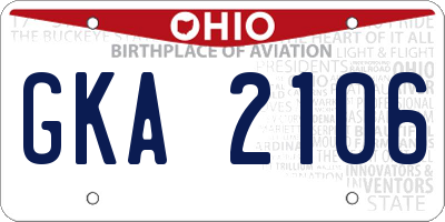 OH license plate GKA2106