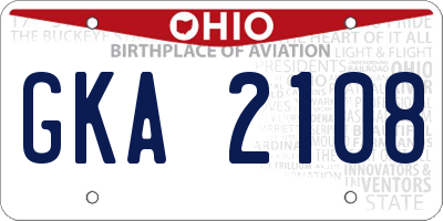 OH license plate GKA2108