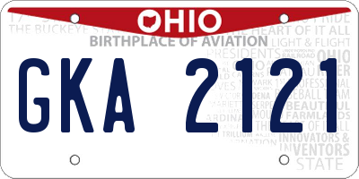 OH license plate GKA2121