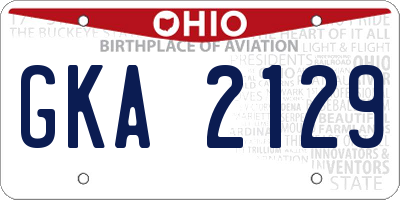 OH license plate GKA2129