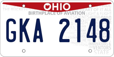 OH license plate GKA2148