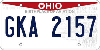 OH license plate GKA2157