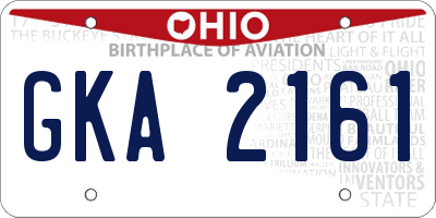OH license plate GKA2161