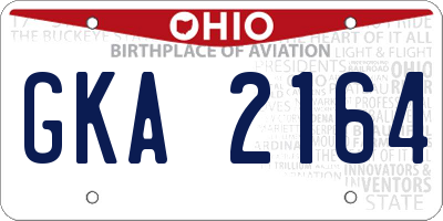 OH license plate GKA2164