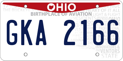OH license plate GKA2166