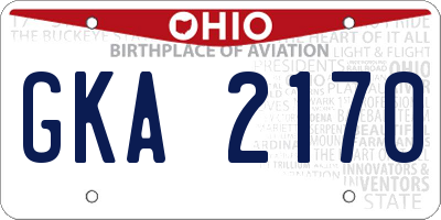 OH license plate GKA2170