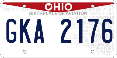 OH license plate GKA2176