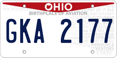 OH license plate GKA2177