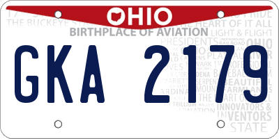 OH license plate GKA2179
