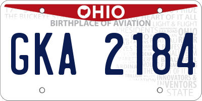 OH license plate GKA2184