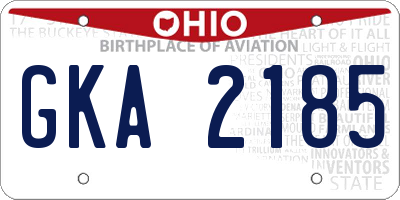 OH license plate GKA2185