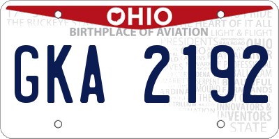 OH license plate GKA2192