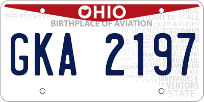 OH license plate GKA2197