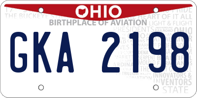 OH license plate GKA2198