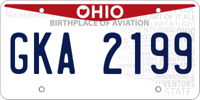 OH license plate GKA2199