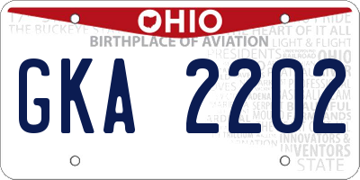 OH license plate GKA2202