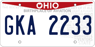 OH license plate GKA2233