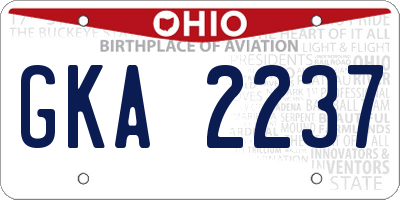 OH license plate GKA2237