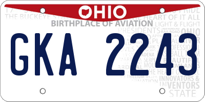 OH license plate GKA2243