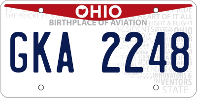 OH license plate GKA2248